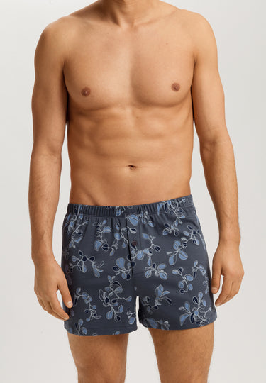 Cotton Sporty Cotton Boxers | Aqua Ink Leaves 73506-3025